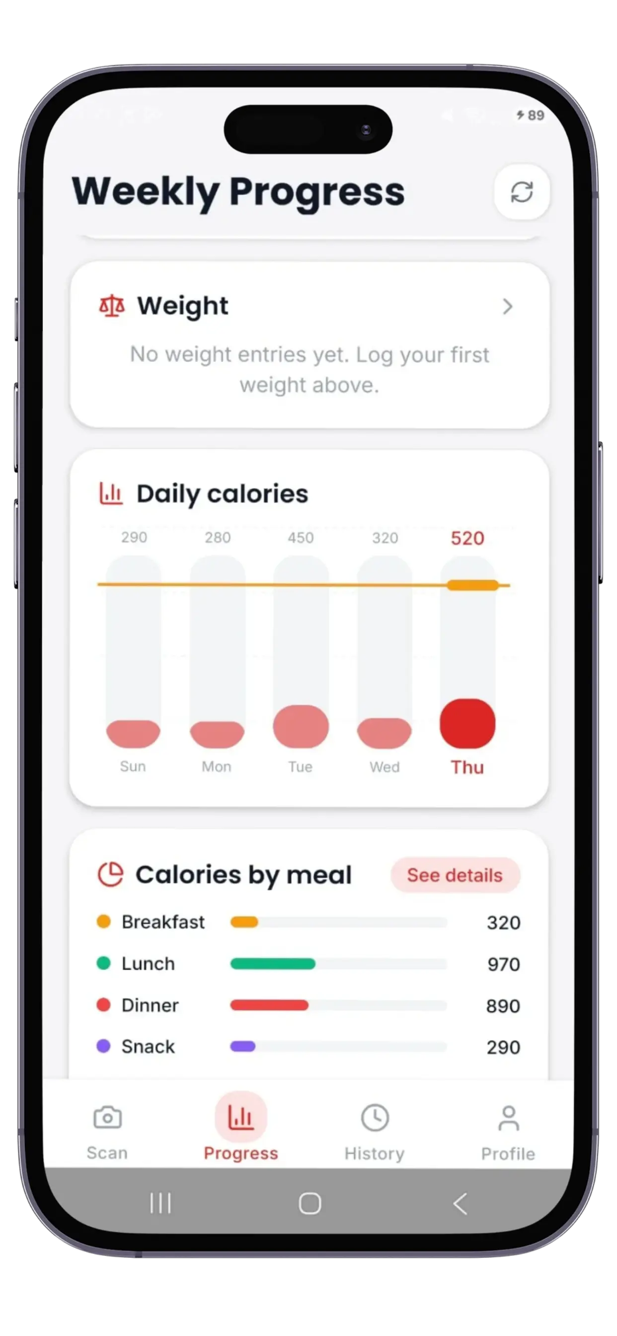 DietAI app screen — smart AI insights